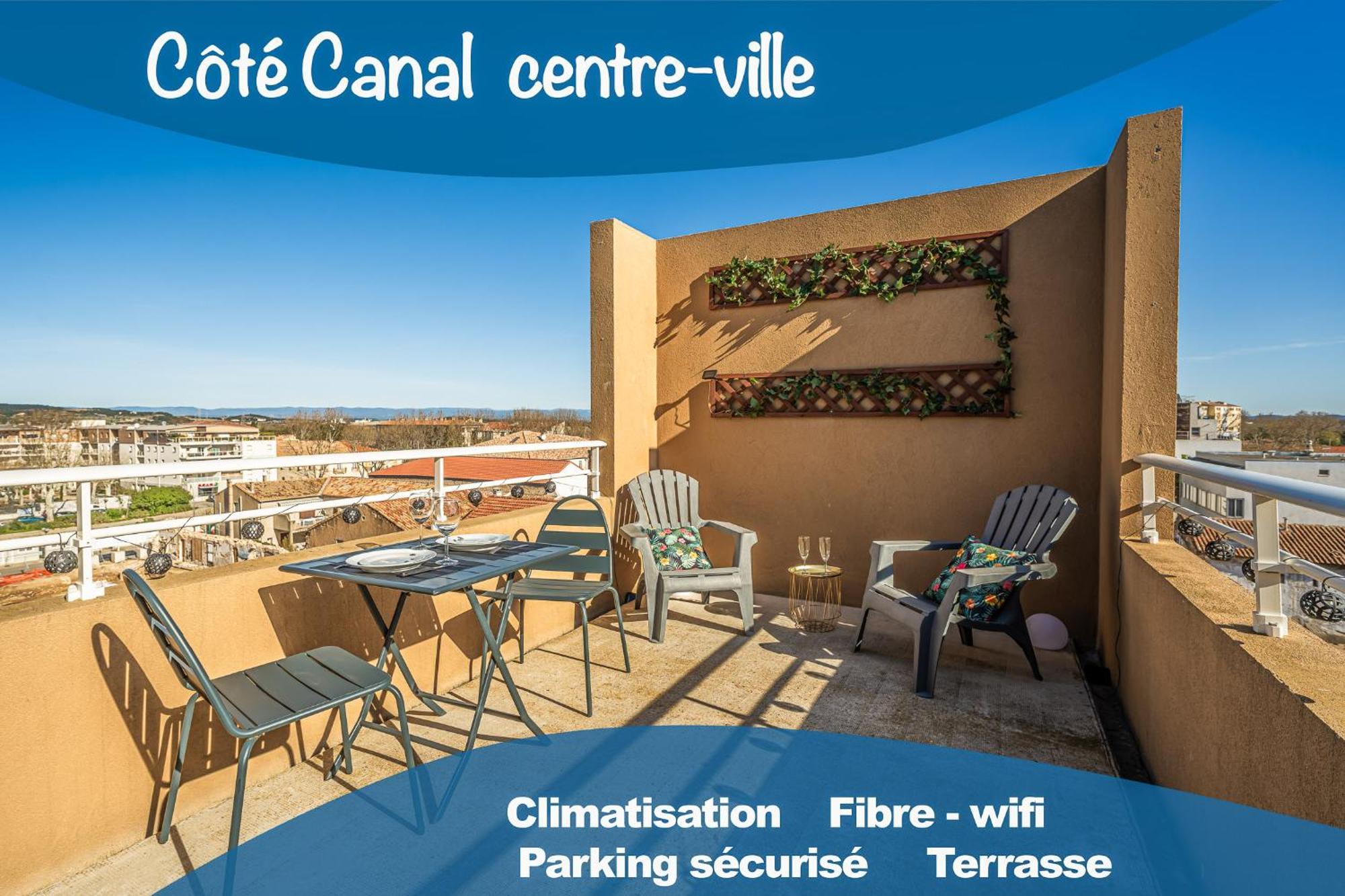 Appartement "Cote Canal", Terrasse , Climatisation , Parking Prive Narbonne Extérieur photo
